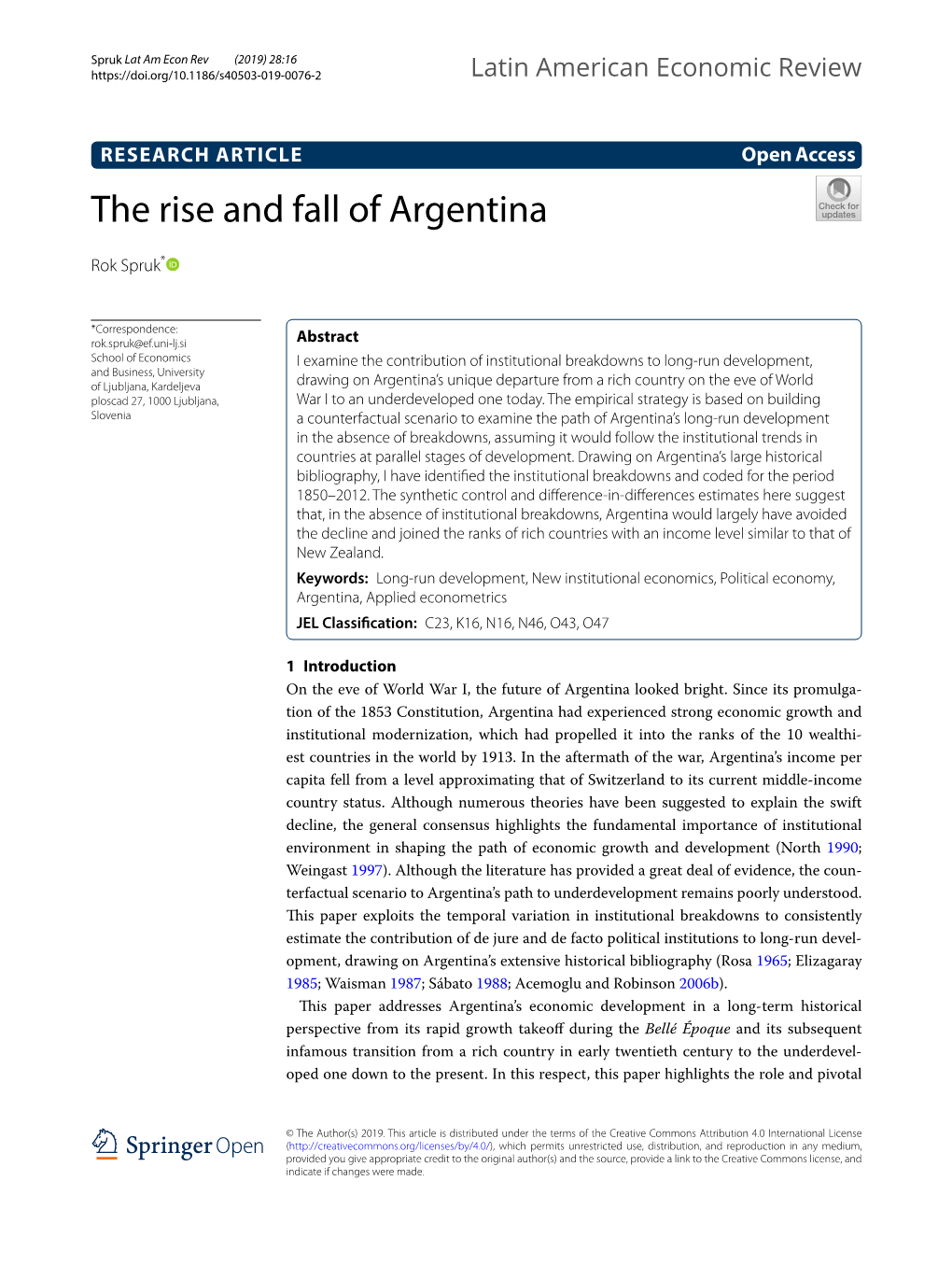 The Rise and Fall of Argentina