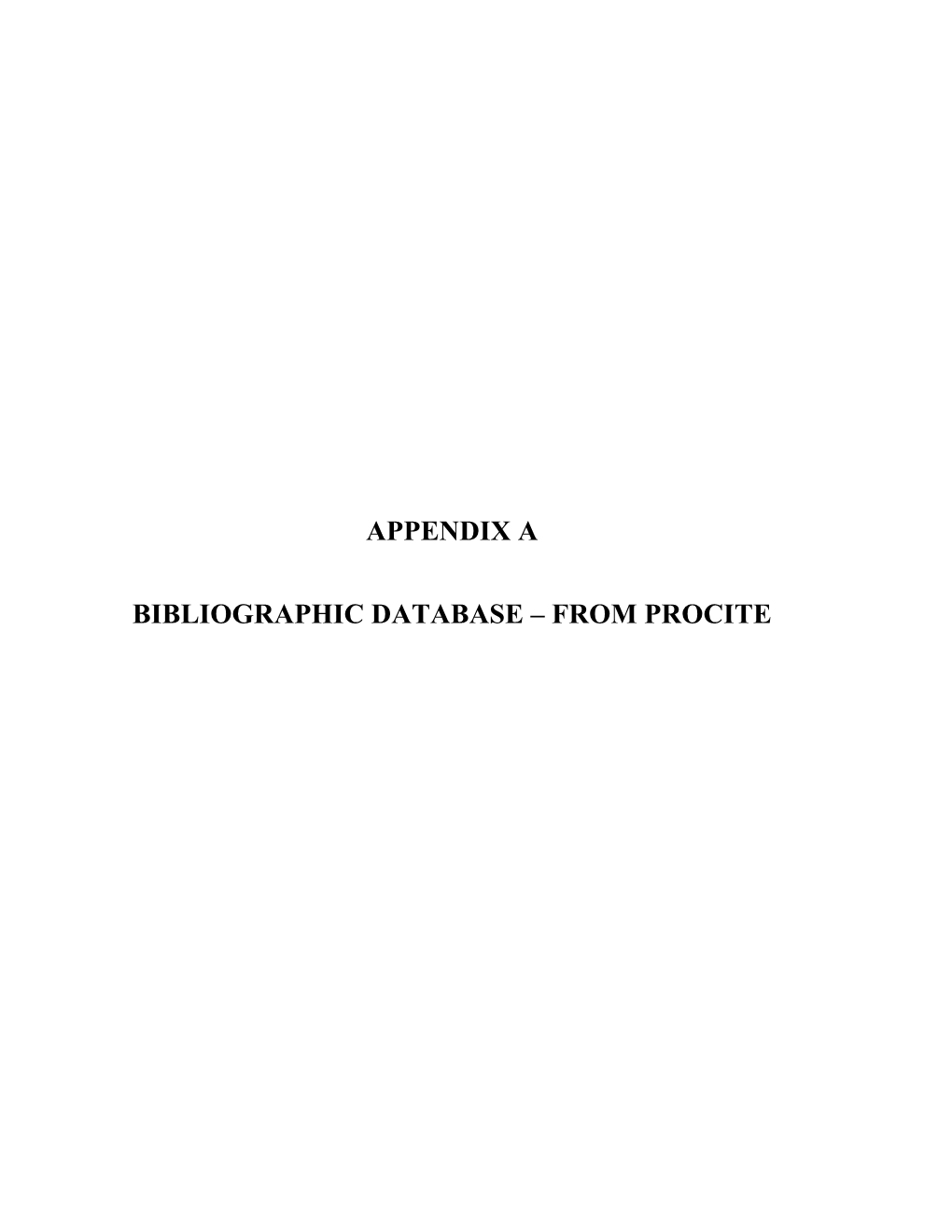 Appendix a Bibliographic Database – from Procite