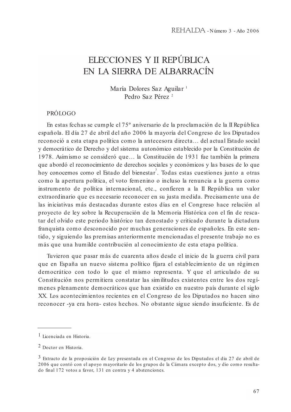 Elecciones Y Ii República En La Sierra De Albarracín