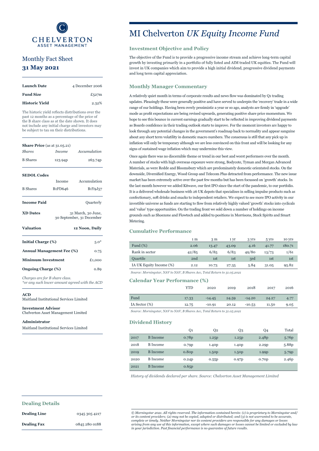 MI Chelverton UK Equity Income Fund