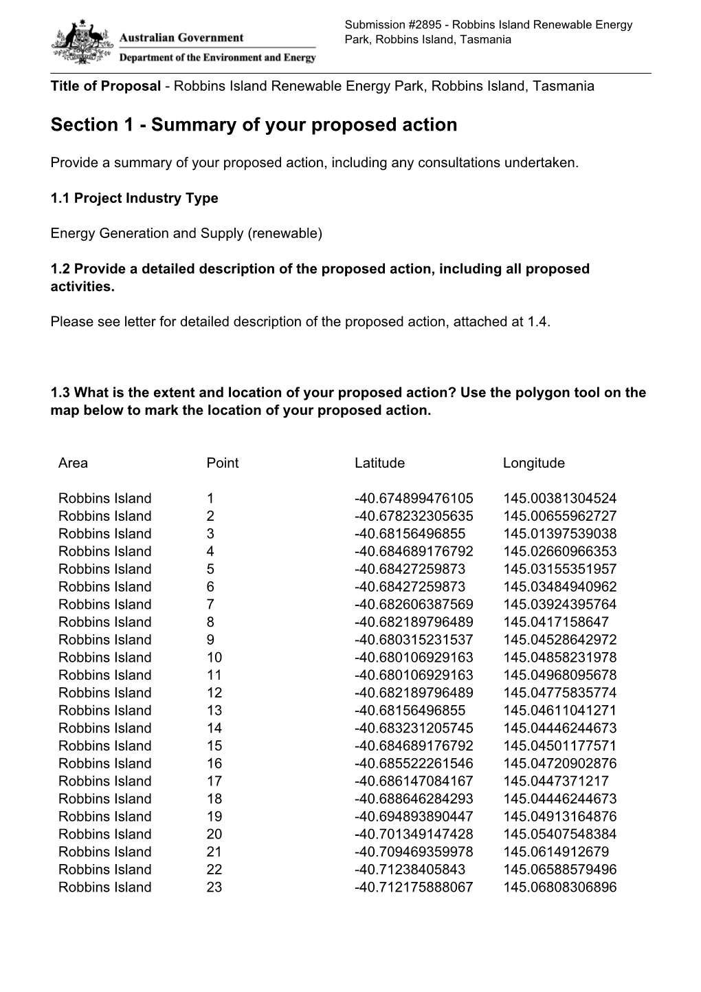 EPBC Act Referral Is Complete, Current and Correct