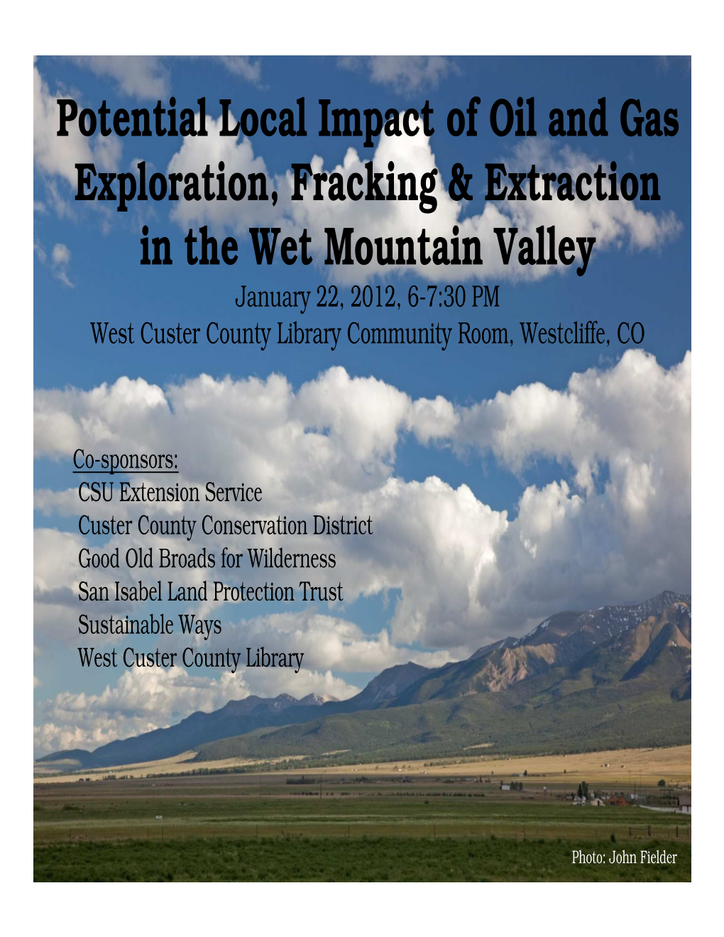 Custer County Fracking Forum