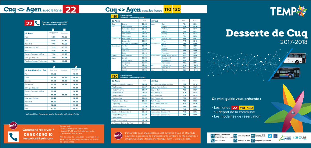 Desserte De Cuq Caudecoste Beaujardin 2 06.57 Layrac Pont Du Gers 17.44 12.42 Cuq 6.58 12.43 Beaujardin 1 06.59 Poney 17.45 12.43