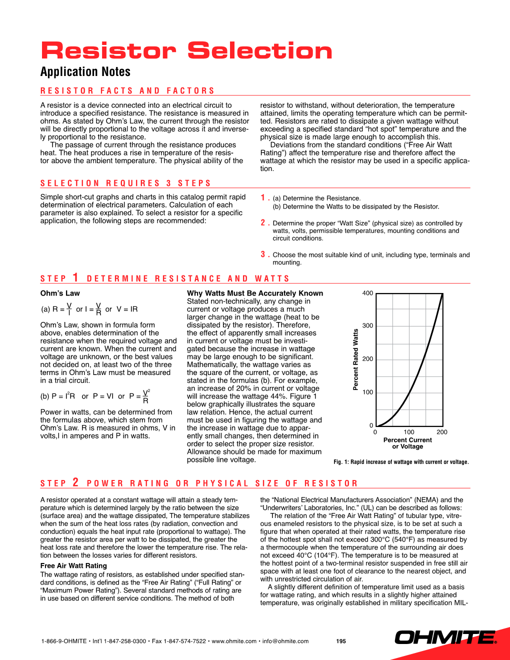 Resistor Selection Application Notes Resistor Facts and Factors