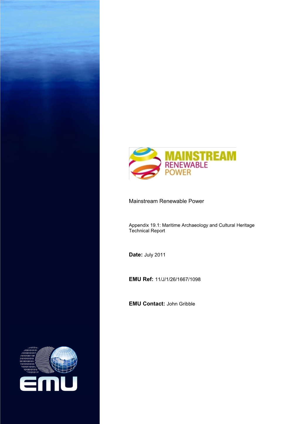 Maritime Archaeology and Cultural Heritage Technical Report