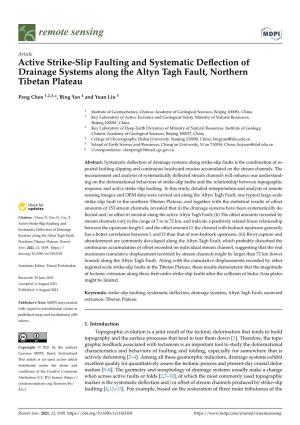 Active Strike-Slip Faulting and Systematic Deflection of Drainage