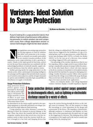 Varistors: Ideal Solution to Surge Protection