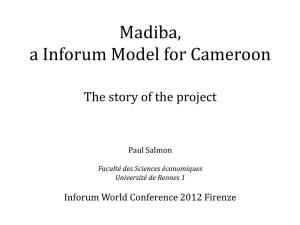 Madiba, a Inforum Model for Cameroon