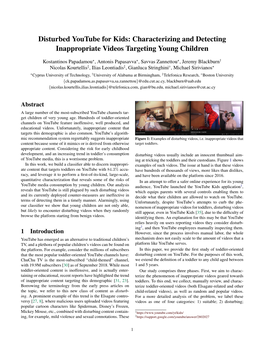 Disturbed Youtube for Kids: Characterizing and Detecting Inappropriate Videos Targeting Young Children