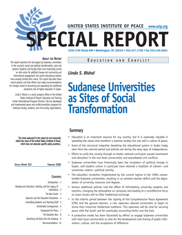 Sudanese Universities As Sites of Social Transformation