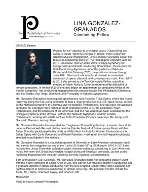 LINA GONZALEZ- GRANADOS Conducting Fellow