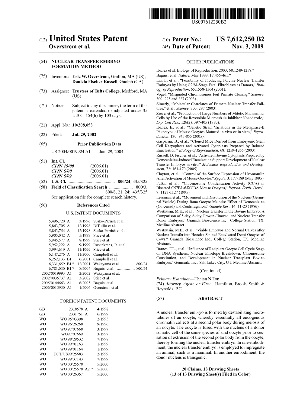 (12) United States Patent (10) Patent No.: US 7,612,250 B2