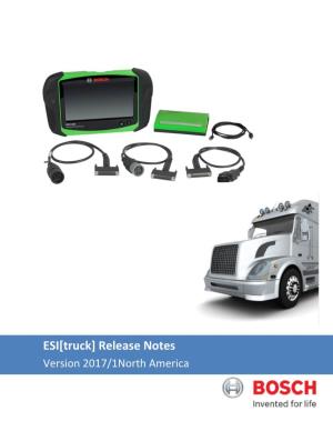 ESI[Truck] Release Notes Version 2017/1North America ESI[Tronic] Truck North America 2017/1 Release Notes