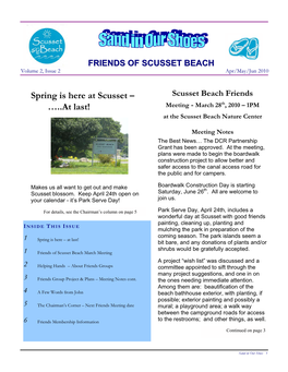 Spring Is Here at Scusset – Scusset Beach Friends Meeting March 28Th, 2010 – 1PM …..At Last!