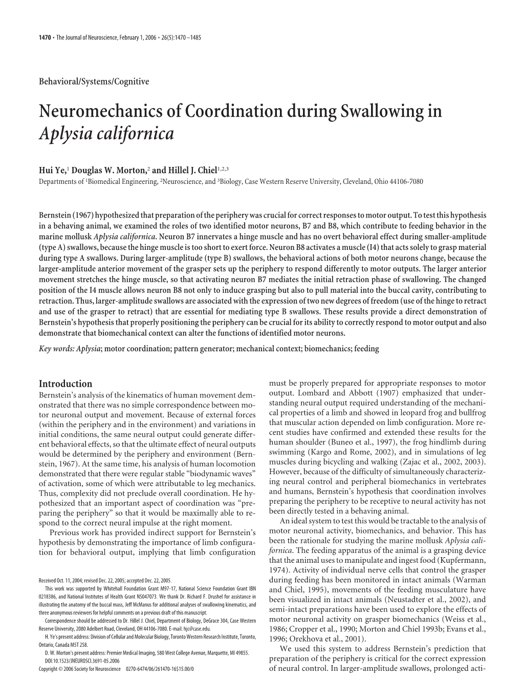 Neuromechanics of Coordination During Swallowing in Aplysia Californica