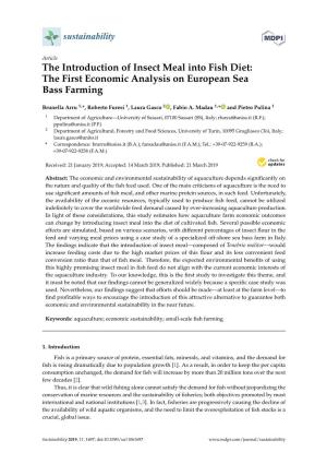 The Introduction of Insect Meal Into Fish Diet: the First Economic Analysis on European Sea Bass Farming