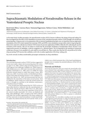 Suprachiasmatic Modulation of Noradrenaline Release in the Ventrolateral Preoptic Nucleus
