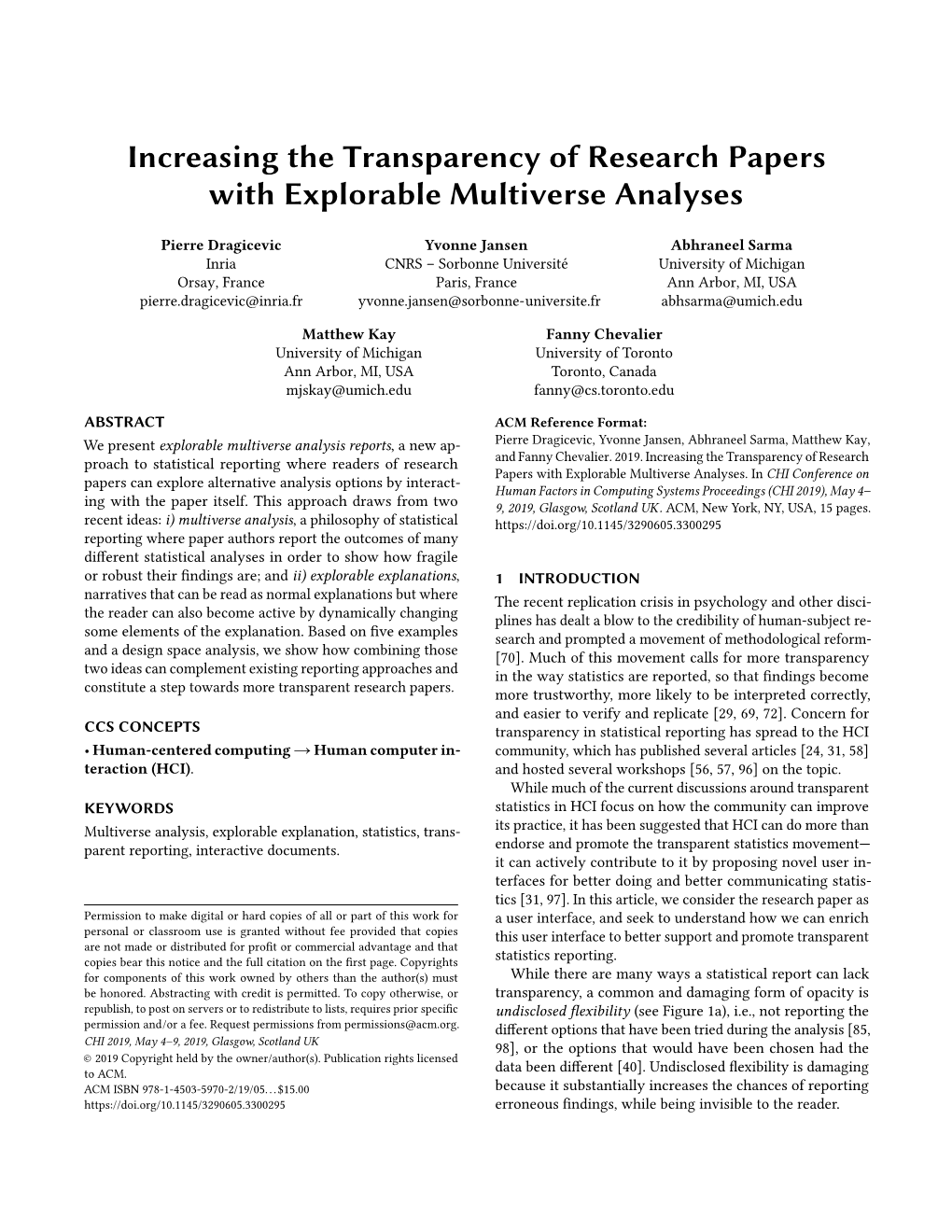 Increasing the Transparency of Research Papers with Explorable Multiverse Analyses