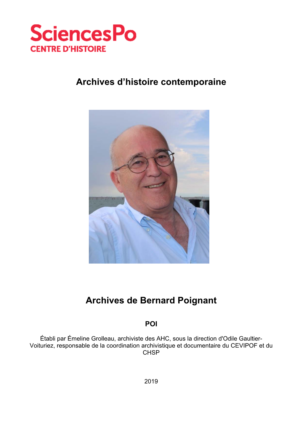 Archives D'histoire Contemporaine Archives De Bernard Poignant