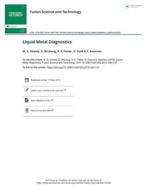 Liquid Metal Diagnostics