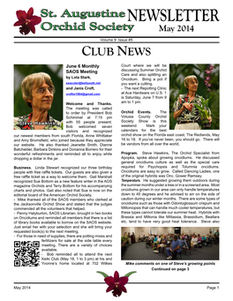 NEWSLETTER May 2014