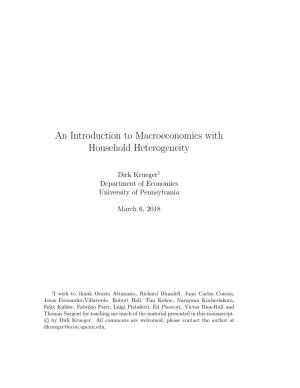 An Introduction to Macroeconomics with Household Heterogeneity