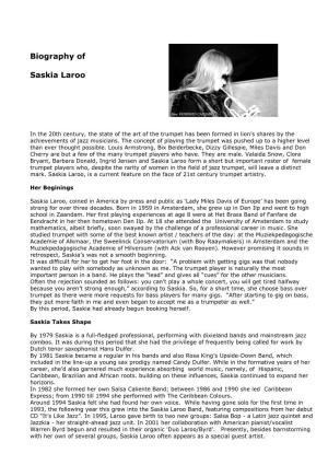 Biography of Saskia Laroo