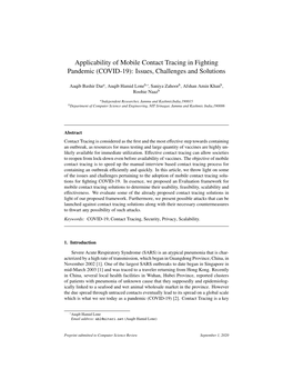 Applicability of Mobile Contact Tracing in Fighting Pandemic (COVID-19): Issues, Challenges and Solutions