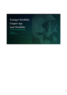 Younger Neolithic Copper Age Late Neolithic AE 1067 Konfliktarkeologi