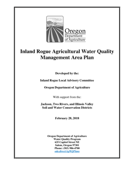 Inland Rogue Agricultural Water Quality Management Area Plan