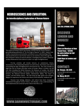 Neuroscience and Evolution: London Spring 2020