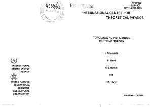 INTERNATIONAL CENTRE for THEORETICAL PHYSICS Anomaly of Fg Is Related to Non-Localities of the Effective Action Due to the Propagation of Massless States