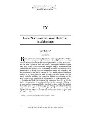Law of War Issues in Ground Hostilities in Afghanistan
