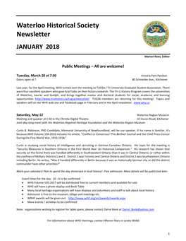 2018 Newsletters