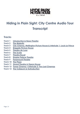 City Centre Audio Tour Transcript