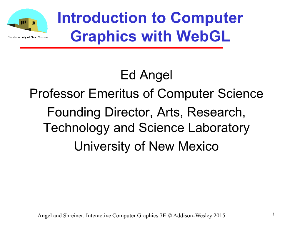 Introduction to Computer Graphics with Webgl