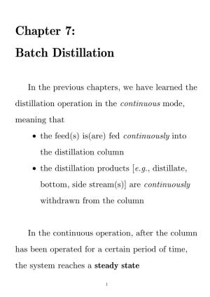 Batch Distillation