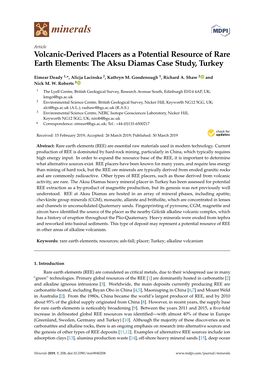 Volcanic-Derived Placers As a Potential Resource of Rare Earth Elements: the Aksu Diamas Case Study, Turkey