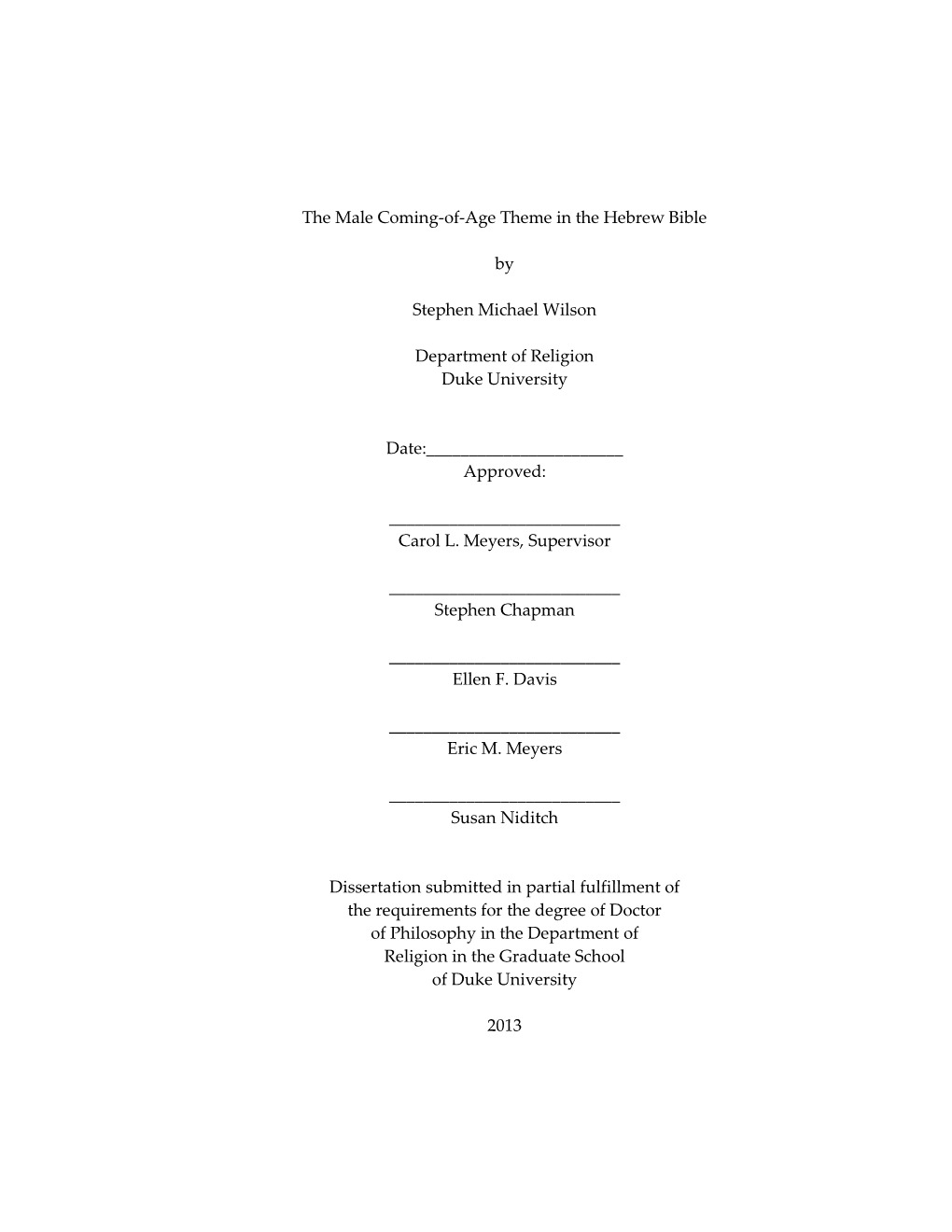 Duke University Dissertation Template