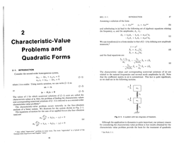 2 Characteristic-Value Problems and Quadratic Forms