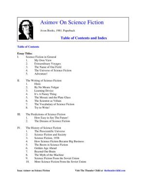 Asimov on Science Fiction