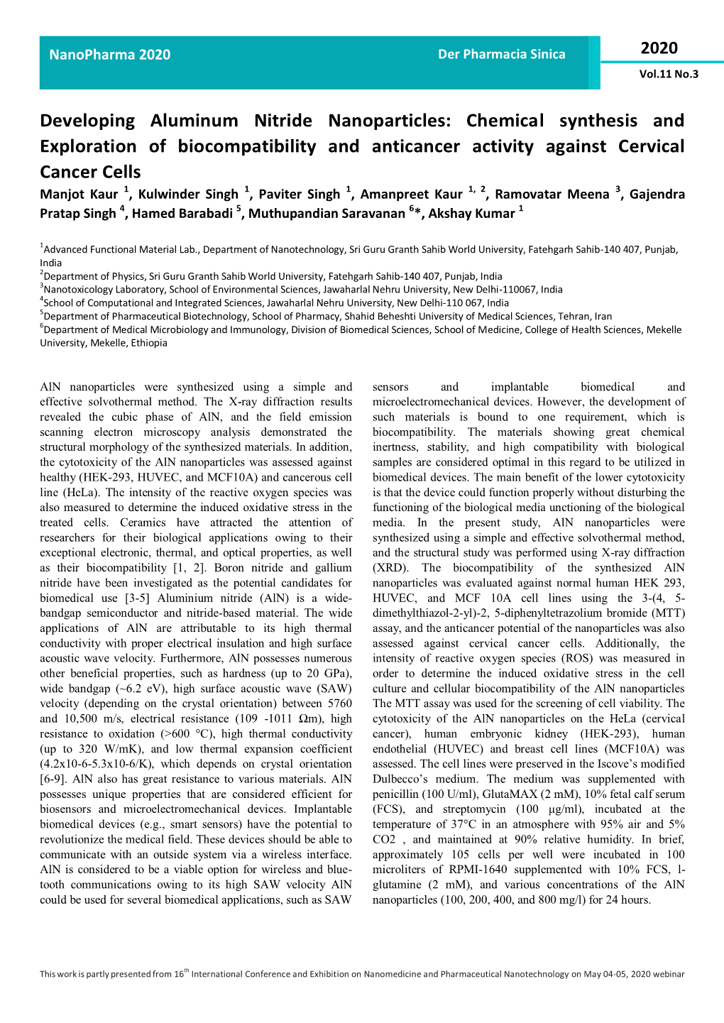 Developing Aluminum Nitride Nanoparticles: Chemical Synthesis