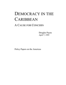 Democracy in the Caribbean a Cause for Concern