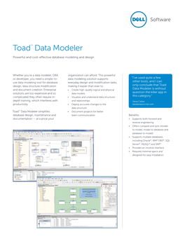 Toad™ Data Modeler