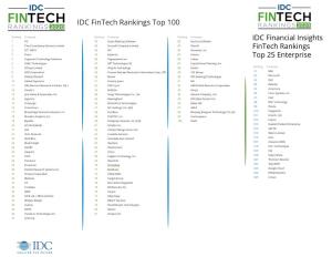 IDC Fintech Rankings Top 100