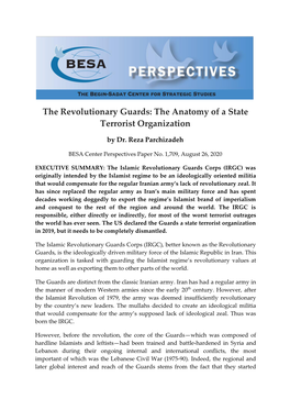 The Revolutionary Guards: the Anatomy of a State Terrorist Organization