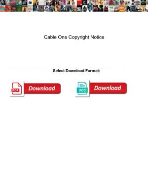 Cable One Copyright Notice