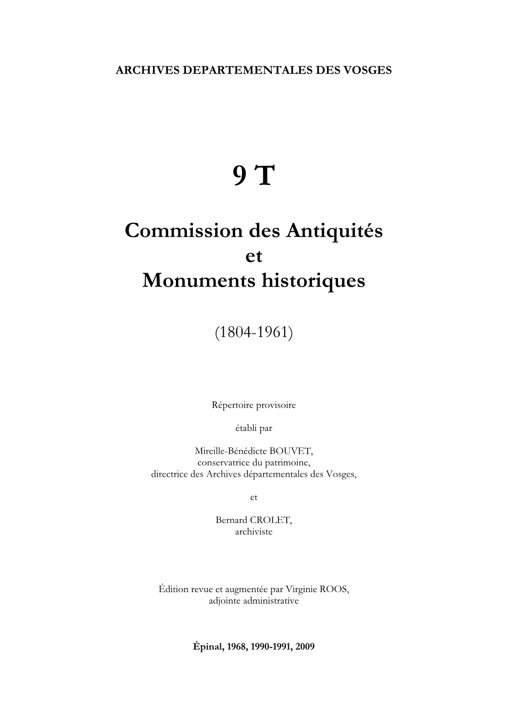 Commission Des Antiquités Et Monuments Historiques