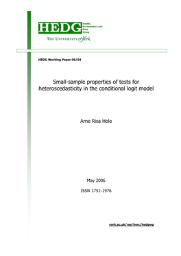 Small-Sample Properties of Tests for Heteroscedasticity in the Conditional Logit Model