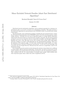 Minor Excluded Network Families Admit Fast Distributed Algorithms∗